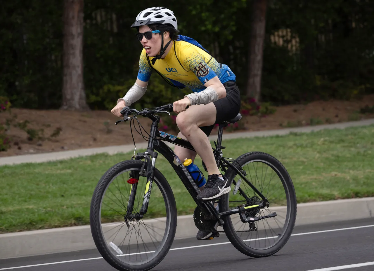 Kyler riding his bike in Irvine